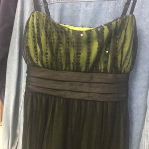 City Triangles Green and Black Short Dress - Size L